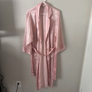 VTG Victoria's Secret Floral Design Polyester Robe With Tie Lounge Women's‎ P/S